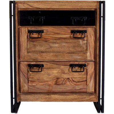 SIT Panama Schuhschrank - Massivholz, 80x40x96cm, Schwarz/Natur SIT Panama Schuhschrank - Massivholz, 80x40x96cm, Schwarz/Natur