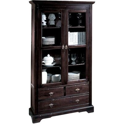 SIT Samba Dunkelbraun 98x44x183 cm Vitrine - Lodge Stil SIT Samba Dunkelbraun 98x44x183 cm Vitrine - Lodge Stil