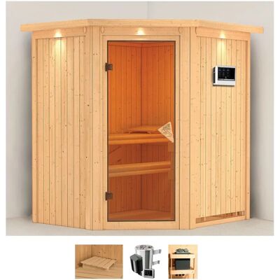 KARIBU Tomke 3-Personen Sauna - Externe Steuerung, Flachdach KARIBU Tomke 3-Personen Sauna - Externe Steuerung, Flachdach