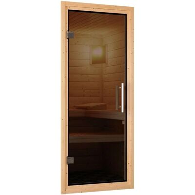 KARIBU Larin Sauna - 3 Personen, Naturbelassen Beige, Ohne Ofen - Sauna KARIBU Larin Sauna - 3 Personen, Naturbelassen Beige, Ohne Ofen - Sauna