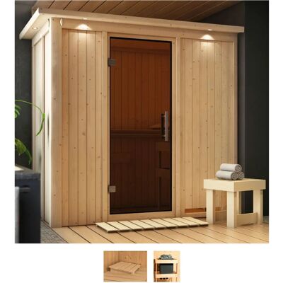 KARIBU Vada Sauna Beige - Indoor, 2 Personen, Flachdach KARIBU Vada Sauna Beige - Indoor, 2 Personen, Flachdach