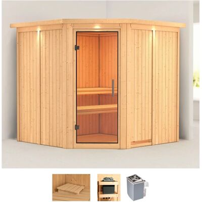 KARIBU Jarin Sauna - 9 kW Ofen, Beige - Saunatyp KARIBU Jarin Sauna - 9 kW Ofen, Beige - Saunatyp