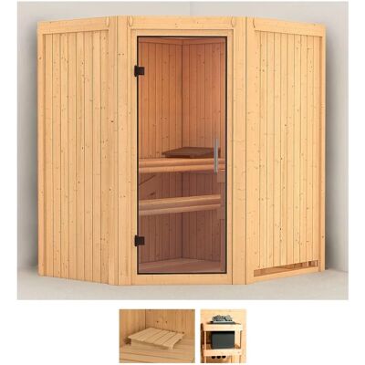 KARIBU Tomke Sauna - 3 Personen, Innen, Flachdach, Ohne Ofen KARIBU Tomke Sauna - 3 Personen, Innen, Flachdach, Ohne Ofen