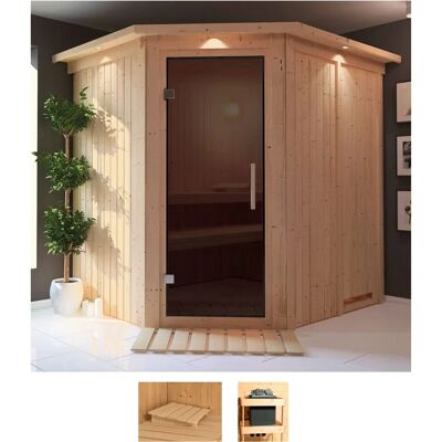 KARIBU Laila Beige Sauna - Sauna, 3 Personen, Ohne Ofen KARIBU Laila Beige Sauna - Sauna, 3 Personen, Ohne Ofen