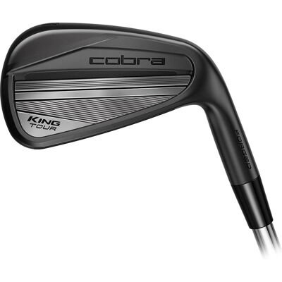Cobra King Tour Black Jernsett - Forseglet cavity back, svart metall finish, 5-Pw, Stiv Cobra King Tour Black Jernsett - Forseglet cavity back, svart metall finish, 5-Pw, Stiv