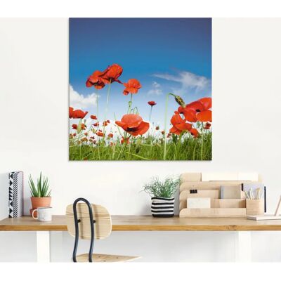 ARTLAND Glasbild Mohnblumen Feld - Langlebig, Handgefertigt, Deutsche Qualität ARTLAND Glasbild Mohnblumen Feld - Langlebig, Handgefertigt, Deutsche Qualität