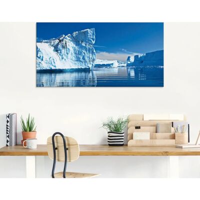 ARTLAND Arktis Glasbild - Eisberge - Blau - 80x60 cm ARTLAND Arktis Glasbild - Eisberge - Blau - 80x60 cm