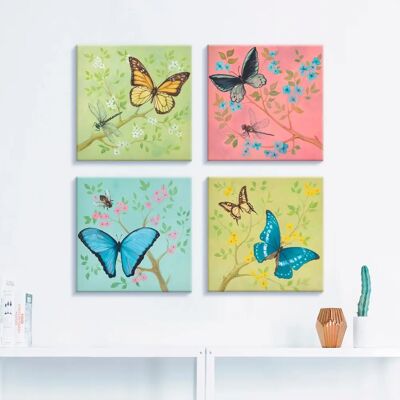 ARTLAND - Schmetterlinge Pastell - 40x40 cm - Canvas print ARTLAND - Schmetterlinge Pastell - 40x40 cm - Canvas print