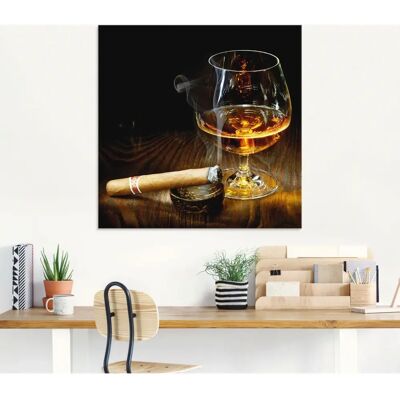 ARTland - Zigarre und Cognac - braun - Glas-Wandkunst ARTland - Zigarre und Cognac - braun - Glas-Wandkunst