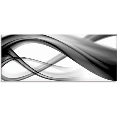 ARTLAND Abstrakte Komposition Glasbild - 125x50cm - Schwarz ARTLAND Abstrakte Komposition Glasbild - 125x50cm - Schwarz