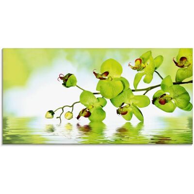ARTLAND Grüne Orchidee Wandkunst - Natur Blumen Glas ARTLAND Grüne Orchidee Wandkunst - Natur Blumen Glas