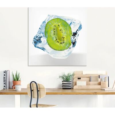 ARTLAND - Kiwi in Ice Cube - Grün - Glass picture ARTLAND - Kiwi in Ice Cube - Grün - Glass picture
