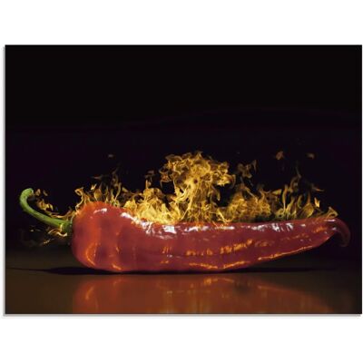 ARTLAND Roter scharfer Chilipfeffer Glasbild - Lebensmittel - 80x60cm ARTLAND Roter scharfer Chilipfeffer Glasbild - Lebensmittel - 80x60cm