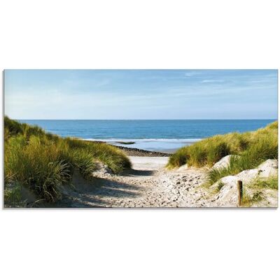 ARTLAND Strand Sanddünen Weg Glasbild - Glaswandkunst ARTLAND Strand Sanddünen Weg Glasbild - Glaswandkunst