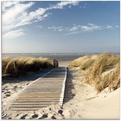 ARTland - Nordseestrand Langeoog Steg - Beige - Glass Picture ARTland - Nordseestrand Langeoog Steg - Beige - Glass Picture