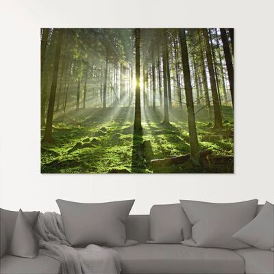 ARTland - Wald im Gegenlicht - 30x30 cm - Glass picture ARTland - Wald im Gegenlicht - 30x30 cm - Glass picture