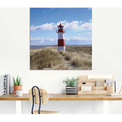 ARTland - Leuchtturm Sylt - blau - 30x30 cm - Glasbild ARTland - Leuchtturm Sylt - blau - 30x30 cm - Glasbild