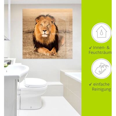 ARTLAND Löwe Glasbild - Wildtiere - Braun ARTLAND Löwe Glasbild - Wildtiere - Braun