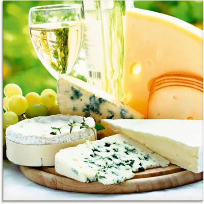 ARTLAND - Käse & Wein - 20x20 cm - beige - Glass picture ARTLAND - Käse & Wein - 20x20 cm - beige - Glass picture