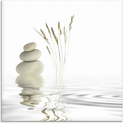 ARTland - Zen Friede - 20x20 cm - Weiß - Glass Picture ARTland - Zen Friede - 20x20 cm - Weiß - Glass Picture