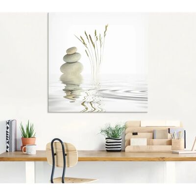 ARTLAND Zen Friede Glasbild - 50x50cm, Weiß ARTLAND Zen Friede Glasbild - 50x50cm, Weiß