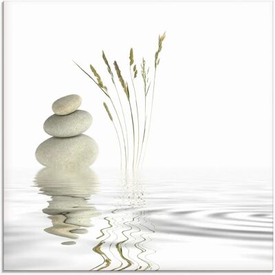 ARTLAND Zen Friede Glasbild - 50x50cm, Weiß ARTLAND Zen Friede Glasbild - 50x50cm, Weiß