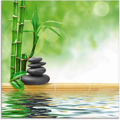 ARTLAND - Spa Konzept Zen Basaltsteine - Grün - 30x30 cm - Glass picture ARTLAND - Spa Konzept Zen Basaltsteine - Grün - 30x30 cm - Glass picture