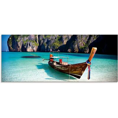 ARTLAND Maya Bay Koh Phi Leh Thailand Blaues Glasbild - Wandkunst ARTLAND Maya Bay Koh Phi Leh Thailand Blaues Glasbild - Wandkunst