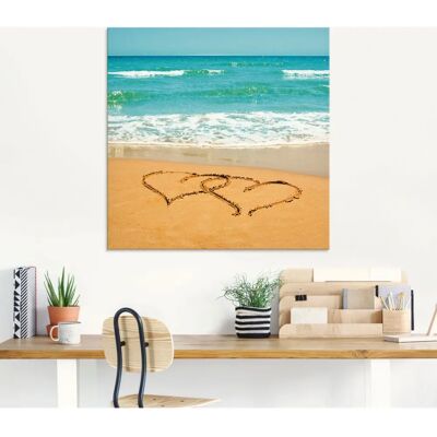 ARTLAND - Herzen im Sand - blau - 30x30 cm ARTLAND - Herzen im Sand - blau - 30x30 cm