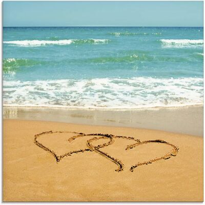 ARTLAND - Herzen im Sand - blau - 30x30 cm ARTLAND - Herzen im Sand - blau - 30x30 cm