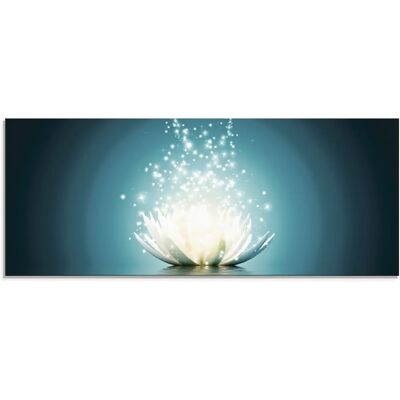 ARTLAND Magie der Lotus-Blume Glasbild - Blumen, 125cm x 50cm ARTLAND Magie der Lotus-Blume Glasbild - Blumen, 125cm x 50cm