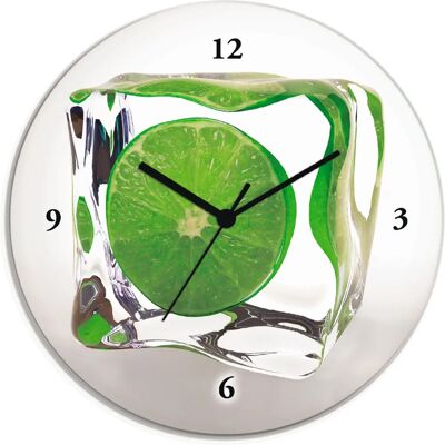 ARTLAND Limette im Eiswürfel Wanduhr - Wanduhren ARTLAND Limette im Eiswürfel Wanduhr - Wanduhren