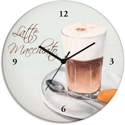ARTLAND Latte Macchiato Wanduhr - Leise, Weiß, 1,8cm ARTLAND Latte Macchiato Wanduhr - Leise, Weiß, 1,8cm