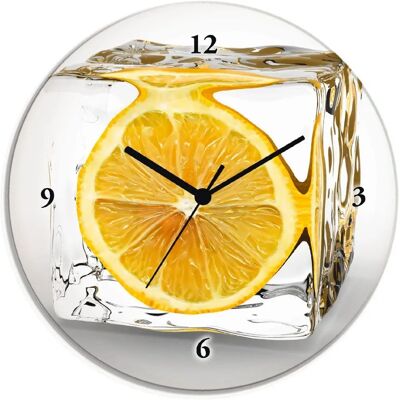 ARTLAND Zitronen im Eiswürfel Wanduhr - Wanduhr ARTLAND Zitronen im Eiswürfel Wanduhr - Wanduhr