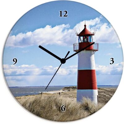 ARTland - Leuchtturm Sylt - Blau - Wanduhr ARTland - Leuchtturm Sylt - Blau - Wanduhr