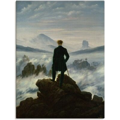 ARTLAND Wandbild Der Wanderer über dem Nebelmeer - Blau - 45x60cm ARTLAND Wandbild Der Wanderer über dem Nebelmeer - Blau - 45x60cm