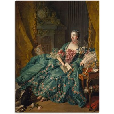 ARTLAND Bildnis der Marquise de Pompadour. 1756 Grünes Leinwandbild - Wandbild ARTLAND Bildnis der Marquise de Pompadour. 1756 Grünes Leinwandbild - Wandbild