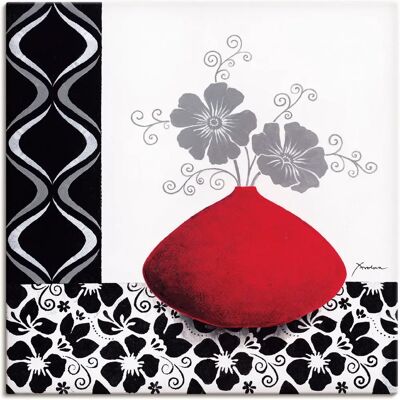 ARTLAND Blumenmuster Wandbild - 70x70 cm - Schwarz ARTLAND Blumenmuster Wandbild - 70x70 cm - Schwarz