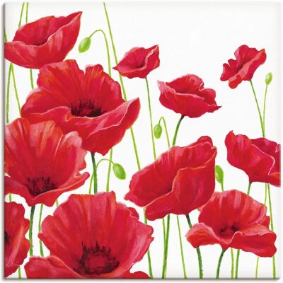 ARTLAND Rote Mohnblumen Wandbild - Leinwand, Alu, Poster 50x50cm ARTLAND Rote Mohnblumen Wandbild - Leinwand, Alu, Poster 50x50cm