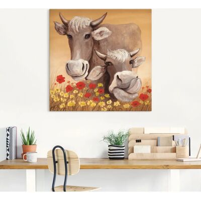 ARTLAND - Kühe - 30x30 cm - Beige - Wall art ARTLAND - Kühe - 30x30 cm - Beige - Wall art