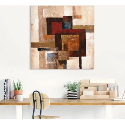 ARTLAND - Karos Abstrakt II - Beige - Leinwandbild ARTLAND - Karos Abstrakt II - Beige - Leinwandbild