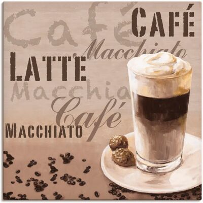ARTLAND Kaffee Latte Macchiato Beiges Leinwandbild - Wandbild ARTLAND Kaffee Latte Macchiato Beiges Leinwandbild - Wandbild