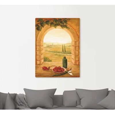 ARTLAND Fensterblick Wandbild - Braun, 30x40cm, Leinwand & Aluminium ARTLAND Fensterblick Wandbild - Braun, 30x40cm, Leinwand & Aluminium
