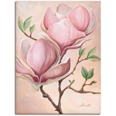 ARTLAND Magnolienblüten Wandbild - 45x60 cm Pink Leinwand & Poster ARTLAND Magnolienblüten Wandbild - 45x60 cm Pink Leinwand & Poster