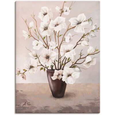 ARTLAND Magnolien Wandbild - Blumen Leinwand, Alu, Poster - 60x80cm ARTLAND Magnolien Wandbild - Blumen Leinwand, Alu, Poster - 60x80cm