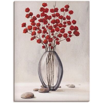 ARTLAND Rote Herbstblumen Wandbild - Leinwand, Alu, Poster ARTLAND Rote Herbstblumen Wandbild - Leinwand, Alu, Poster