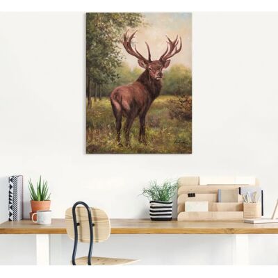 ARTLAND - Hirsch - Grün - 30x40 cm - Wandbild ARTLAND - Hirsch - Grün - 30x40 cm - Wandbild