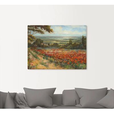 ARTLAND Weg am Mohnfeld - Landschaft Wandbild ARTLAND Weg am Mohnfeld - Landschaft Wandbild