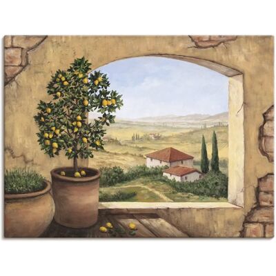 ARTLAND Fenster in der Toskana Wandbild - Beige - 60x45cm ARTLAND Fenster in der Toskana Wandbild - Beige - 60x45cm