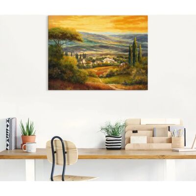 ARTLAND Toskanatal Wandbild - 40x30 cm, Leinwand & Alu ARTLAND Toskanatal Wandbild - 40x30 cm, Leinwand & Alu